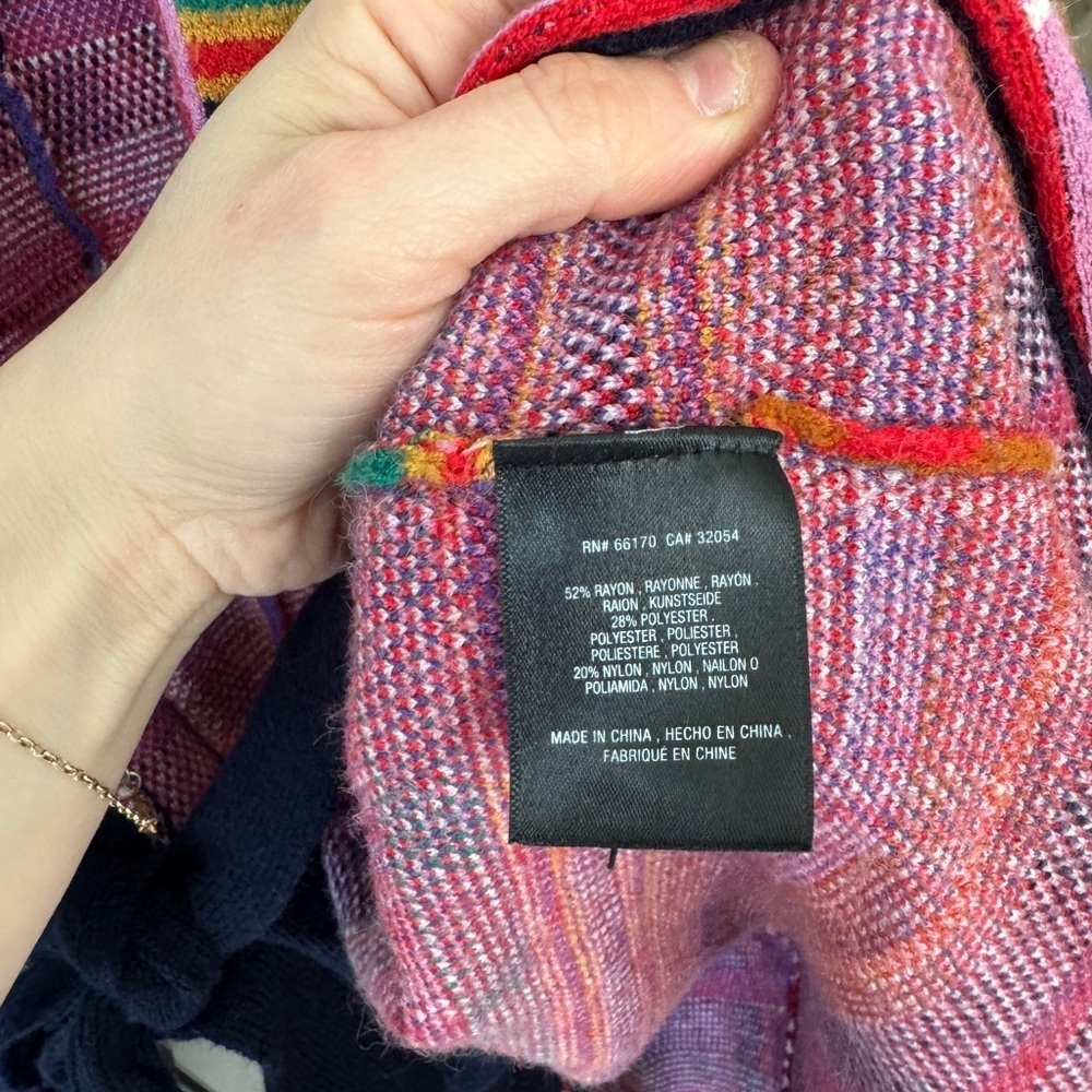 Anthropologie Moth Williston Plaid cardigan colorful knit tie waist coat sweater - Picture 12 of 12